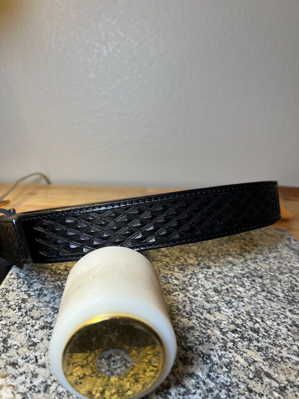 Diamond Leather Belt - 1.5"