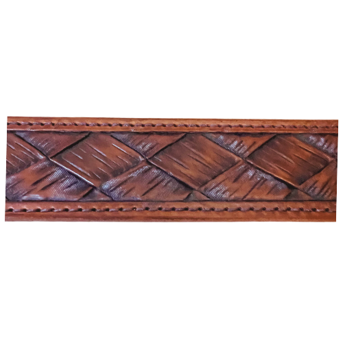 Crosshatch Leather Belt - 1.5"