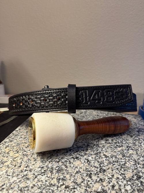 Basketweave Leather Belt - 1.5"