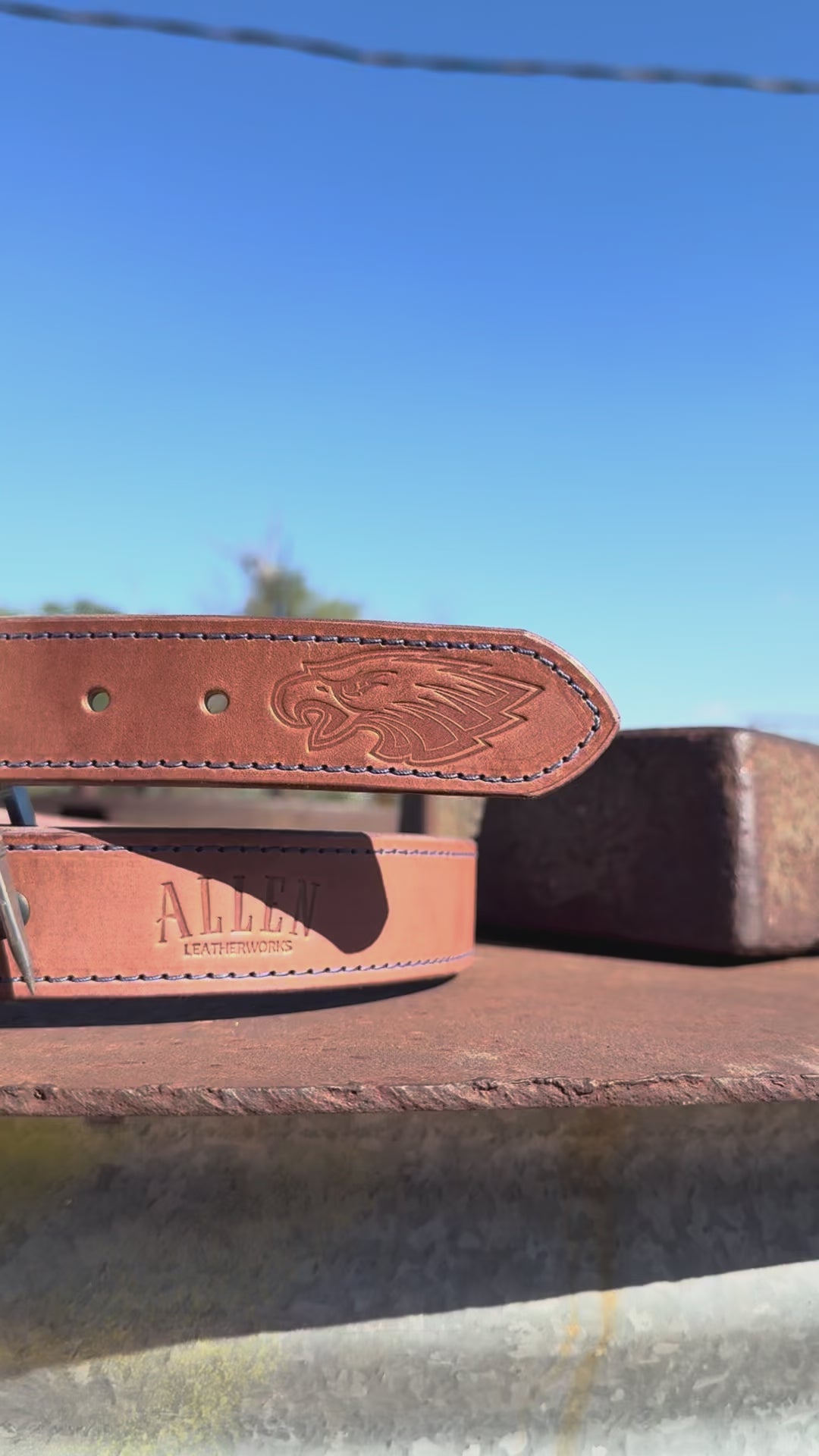 Decatur Eagles Leather Belt, Plain Stitch, video 2