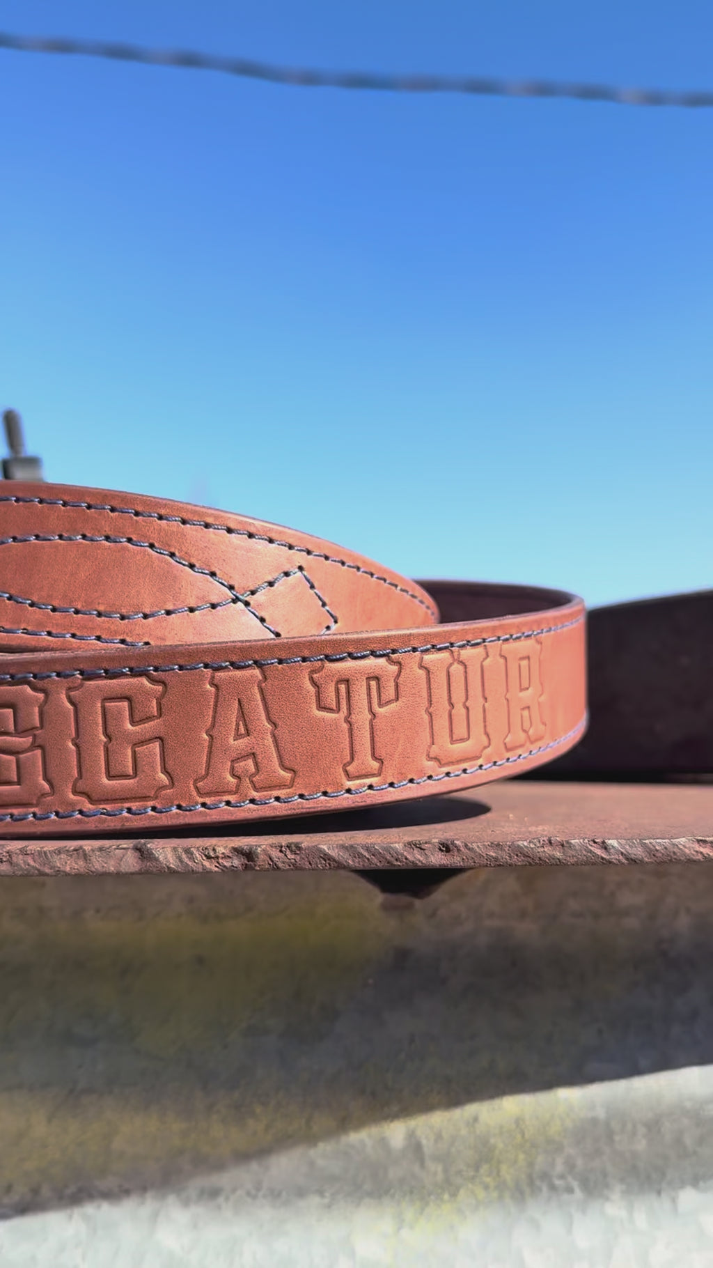 Decatur Eagles Leather Belt, Gunslinger Stitch, video 1